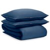 Комплект постельного белья темно-синего цвета с контрастным кантом из коллекции essential, 150х200 см - изображение