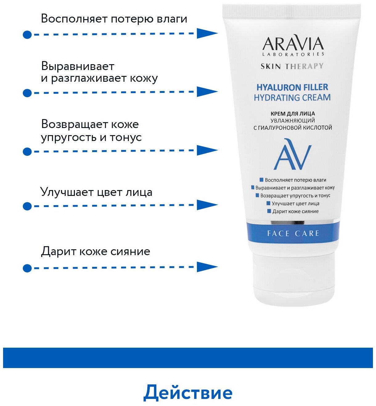 ARAVIA Крем для лица увлажняющий с гиалуроновой кислотой Hyaluron Filler Hydrating Cream, 50 мл