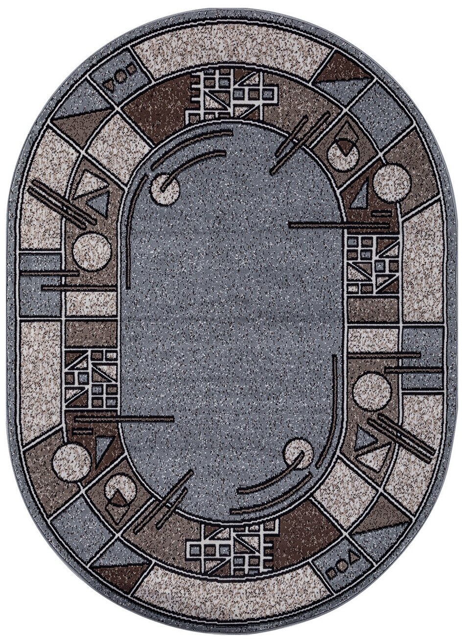 фото Ковёр Merinos Sierra 100x200 овальный тёмно-синий/тёмно-коричневый ALBINA 3