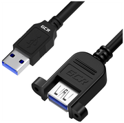 Удлинитель USB 3.0 AM / AF с креплением под винт (GCR-UE31), черный, 1.0м