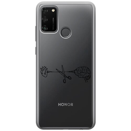 Силиконовый чехол на Honor 9A, Хонор 9А с 3D принтом Cut It прозрачный матовый soft touch силиконовый чехол на honor 9a хонор 9а с 3d принтом cut it w черный