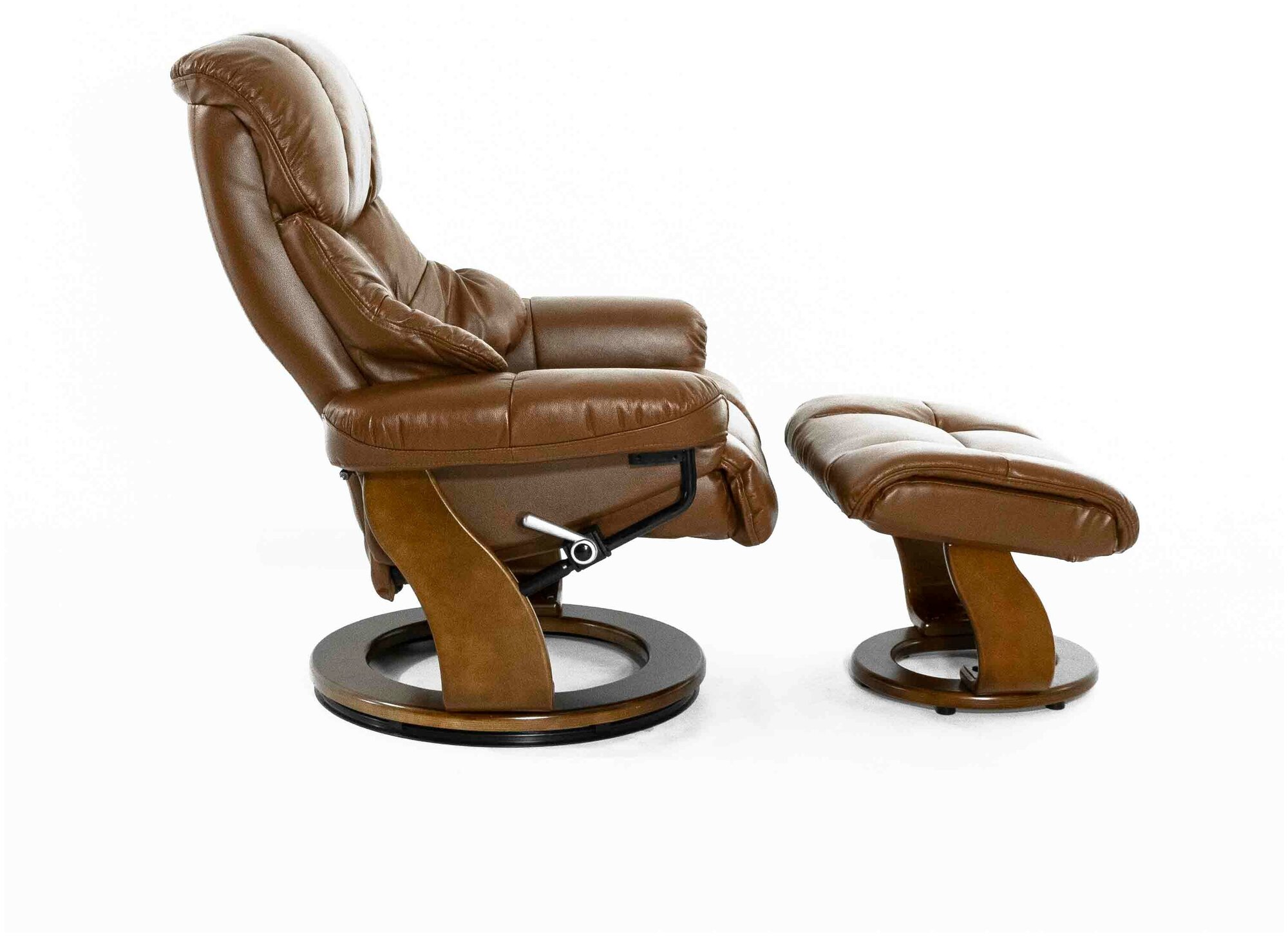 Кресло-реклайнер Falto Relax LUX 7438W, натуральная кожа, цвет коричневый - фотография № 2