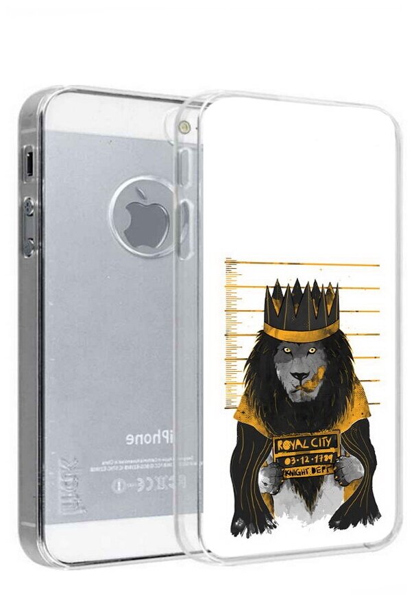 Чехол задняя-панель-накладка-бампер MyPads лев в законе для iPhone 5/5S/SE/5SE противоударный
