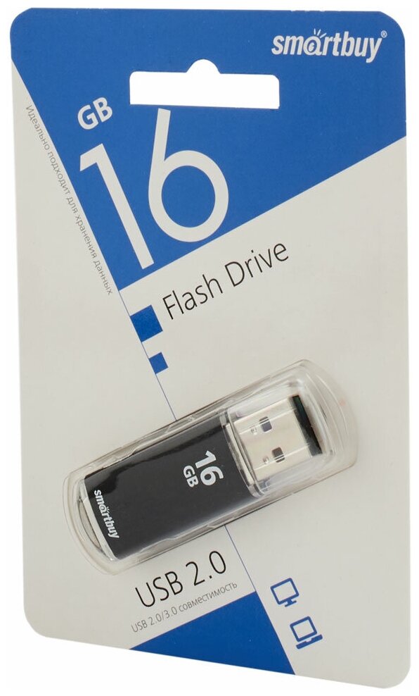 USB накопитель 16 GB Smart Buy V-Cut Black