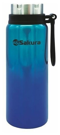 Термос Sakura TH-03-1000BL (1,0) с ситом и ручкой голуб/синий.