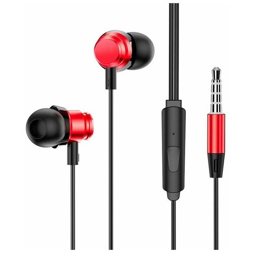 Наушники проводные BOROFONE BM62 Prosperity микрофон красный 24000₽