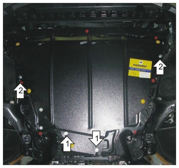 Защита картера и КПП Motodor для Вольво XC60 2008-2017 сталь 2мм арт: MO02615-5