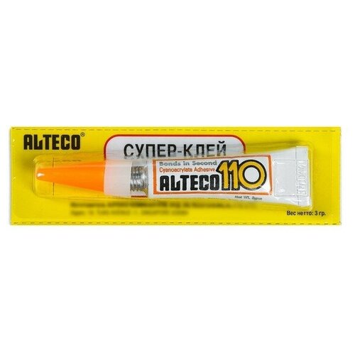 Суперклей Alteco-110, 3 г клей универсальный alteco 110 3 г
