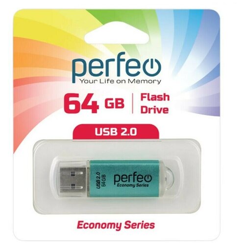 USB флешка Perfeo USB 64GB E01 Green ES usb флешка perfeo 16gb e01 black es