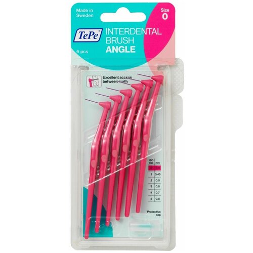 Межзубные ершики TePe Angle Pink 0,4 мм межзубный ершик tepe angle размер 1 0 45 мм