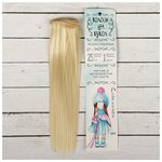 Волосы - тресс для кукол «Прямые» длина волос: 25 см, ширина:100 см, цвет № 613А - изображение