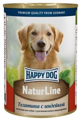 Happy dog Консервы для собак Телятина с индейкой 0,97 кг 52438 (2 шт)