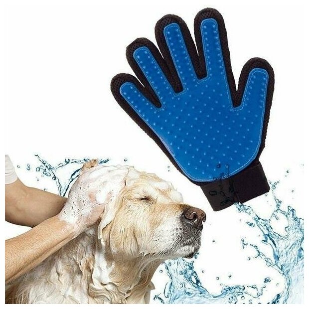 Перчатка для вычесывания шерсти домашних животных True Touch - фотография № 9