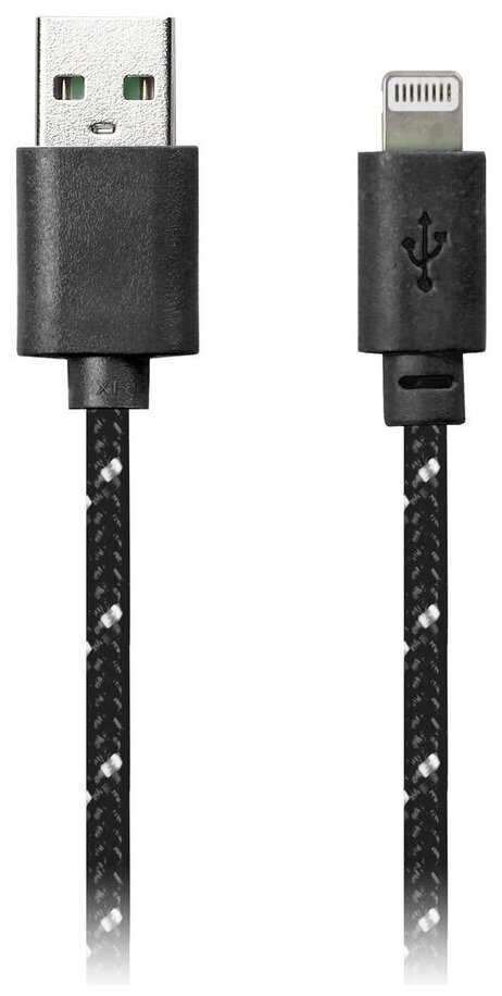 Дата-кабель SmartBuy USB - 8-pin для Apple, нейлон, 1 м, черный