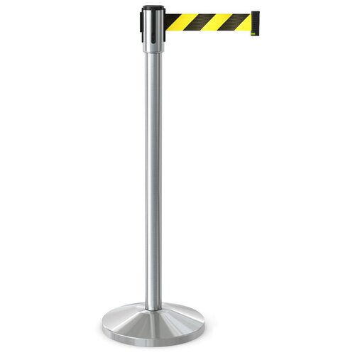 Стойка с вытяжной лентой ArtBarrier Lite (2,5 метра черно-желтая лента)