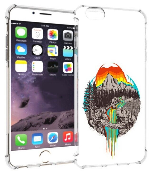 Чехол задняя-панель-накладка-бампер MyPads Радужный водопад для iPhone 6 plus/ 6S plus 5.5 (Айфон 6/6С+ плюс) противоударный