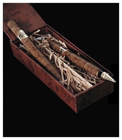 Набор подарочных ручек, 2 металлические ручки в подарочной коробке в виде сигар, необычные оригинальные ручки