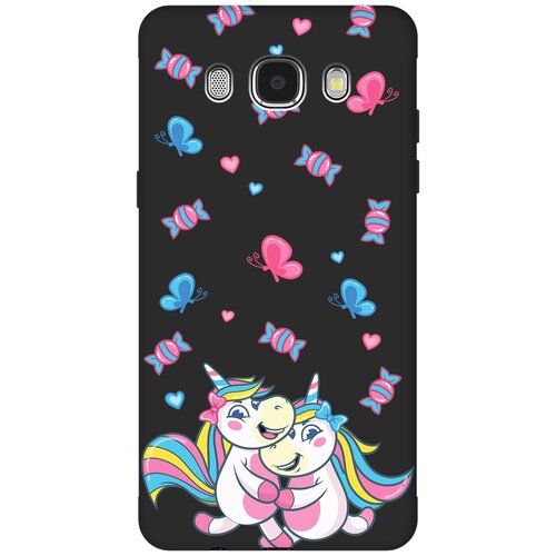 Матовый чехол Unicorns and Candies для Samsung Galaxy J5 (2016) / Самсунг Джей 5 2016 с 3D эффектом черный матовый чехол unicorns and candies для samsung galaxy j1 2016 самсунг джей 1 2016 с 3d эффектом черный