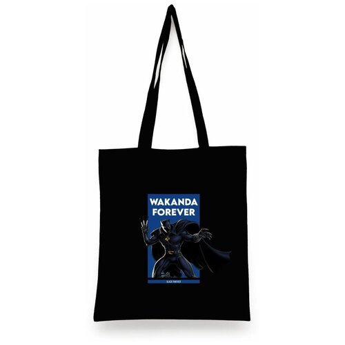 Сумка шоппер , черный сумка шоппер унисекс сувенирshop черная пантера black panther marvel черная