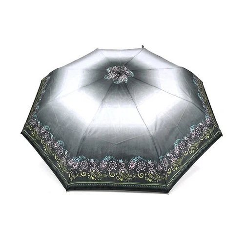 фото Смарт-зонт galaxy of umbrellas, полуавтомат, 3 сложения, купол 96 см., 8 спиц, для женщин, белый, серый
