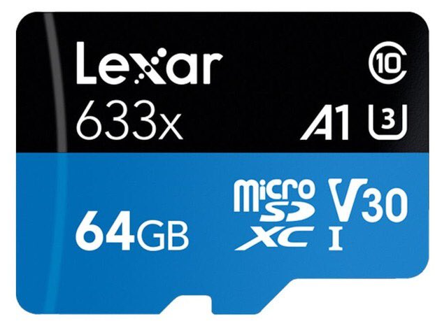 Карта памяти LEXAR 633x Micro SD, класс 10 UHS-1 U3 V30 A1 64 ГБ