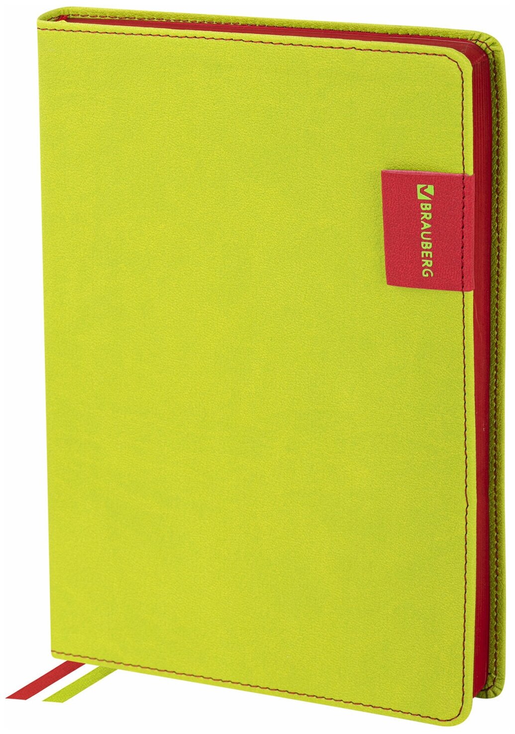 Ежедневник недатированный А5 (138х213 мм), BRAUBERG "AIM", под кожу 136 л., светло-зеленый, 113417