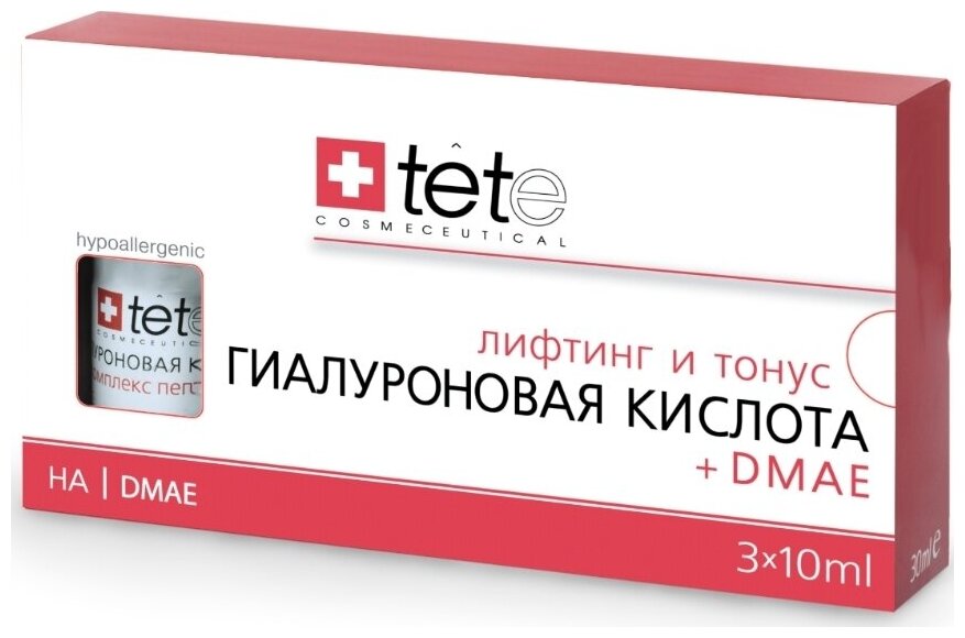 Гиалуроновая кислота + дмае / TETe Hyaluronic Acid + DMAE 3*10 ml