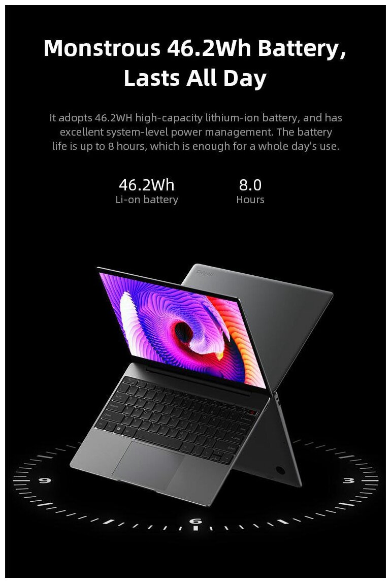 Ультрабук Chuwi CoreBookX Pro v2022 156 Intel Core i5-10210U 16-42GHz16Gb DDR4512Gb SSD m22К IPS 169 19201080462Wh полная клавиатура RUS