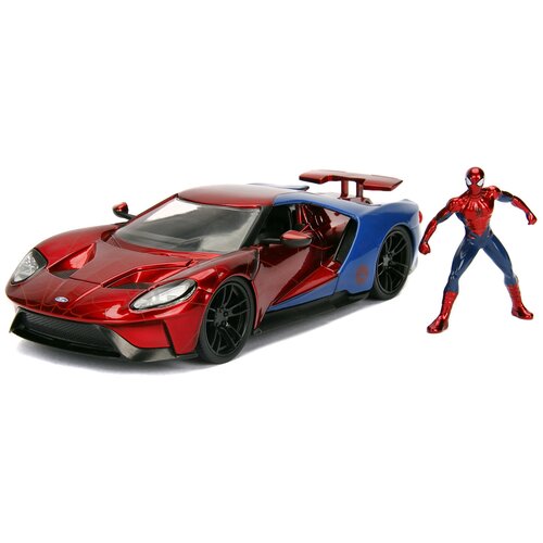 Набор Hollywood Rides Машинка с Фигуркой 2.75 1:24 2017 Ford GT W/Spiderman Figure 99725 модель машинки на радиоуправлении hollywood rides marvel – spider man 2017 ford gt
