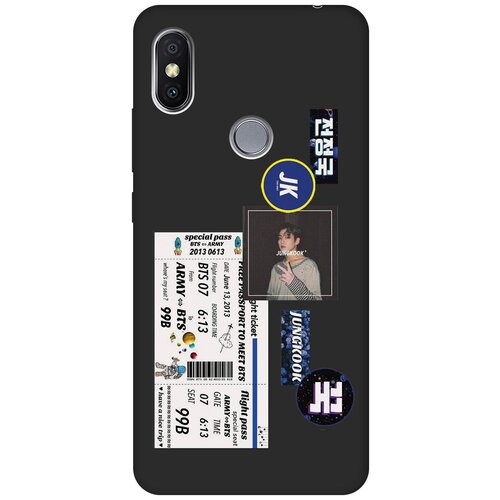 Матовый чехол BTS Stickers для Xiaomi Redmi S2 / Сяоми Редми С2 с 3D эффектом черный матовый чехол space stickers для xiaomi redmi s2 сяоми редми с2 с 3d эффектом черный