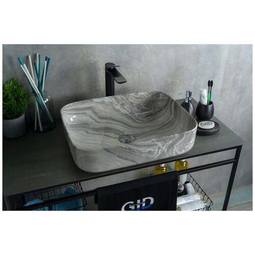 Накладная раковина для ванной Gid Mnc597 с донным клапаном