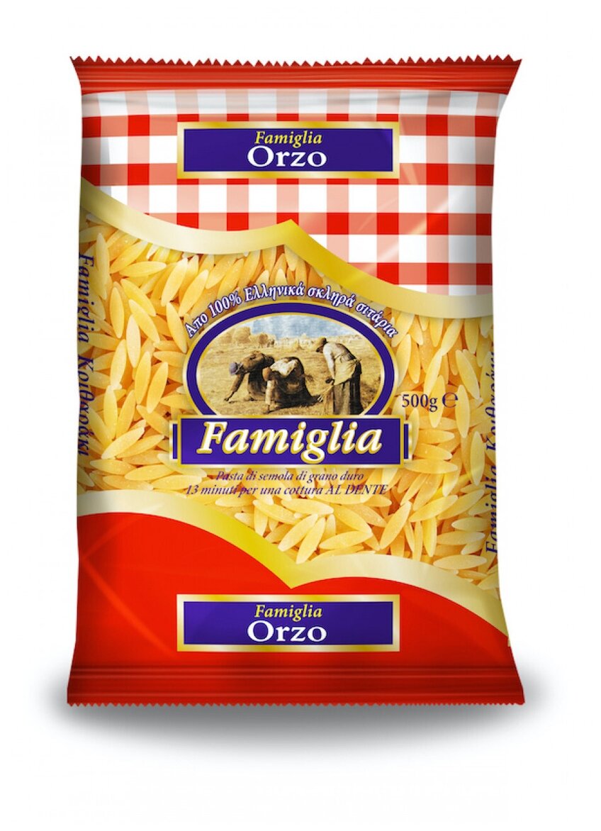 Паста Орцо (Орзо, Ризони) Медиум Famiglia, Греция, пакет 500г - фотография № 1