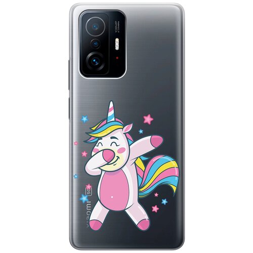 Силиконовый чехол с принтом Unicorn Dab для Xiaomi 11T / 11T Pro / Сяоми 11Т / 11Т Про силиконовый чехол с принтом rich scrooge для xiaomi 11t 11t pro сяоми 11т 11т про