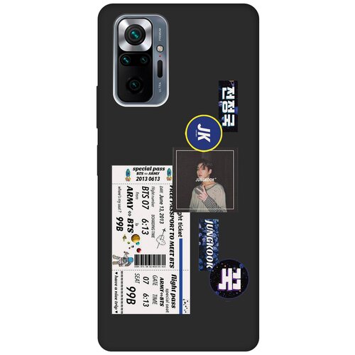 Матовый чехол BTS Stickers для Xiaomi Redmi Note 10 Pro / Сяоми Редми Ноут 10 Про с 3D эффектом черный матовый чехол cute stickers для xiaomi redmi note 10 pro сяоми редми ноут 10 про с 3d эффектом черный