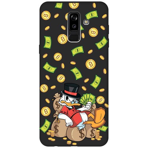 Матовый чехол Rich Scrooge для Samsung Galaxy J8 / Самсунг Джей 8 с 3D эффектом черный матовый чехол rich scrooge для samsung galaxy j4 самсунг джей 4 плюс с 3d эффектом черный