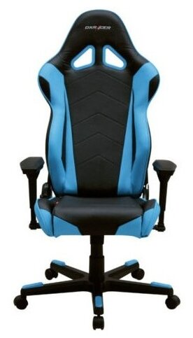 Компьютерное кресло DXRacer Racing OH/RE0 игровое, обивка: искусственная кожа, цвет: черный/синий