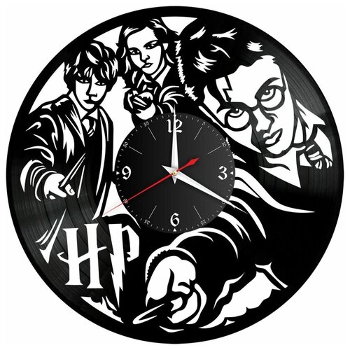 Часы из винила Redlaser "Гарри Поттер, HP, Harry Potter, Гарри Поттер и Орден Феникса, Гермиона, Гарри, Рональд" VW-10356