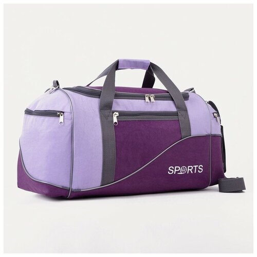фото Сумка спортивная на молнии с подкладкой, 3 наружных кармана, цвет баклажан/сиреневый recom