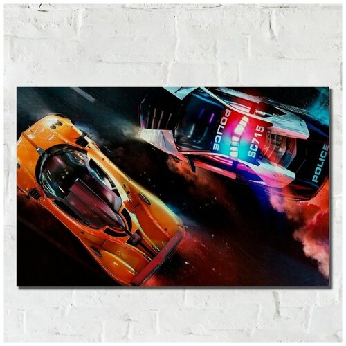 Интерьерная картина из дерева ОСП игра Need For Speed Hot Pursuit - 11849