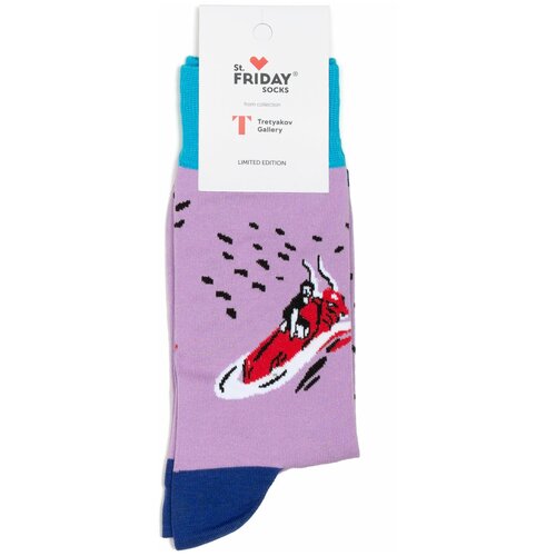 Носки St. Friday Дизайнерские носки St.Friday Socks x Третьяковская Галерея, размер 38-41, синий, фиолетовый, красный