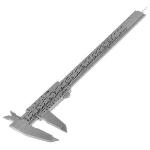 Штангенциркуль ЛОМ с глубиномером цена деления 005 мм пластиковый 150 мм 368₽