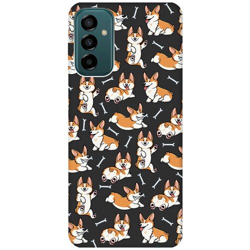 Матовый чехол Corgi Pattern для Samsung Galaxy M23 5G / Самсунг М23 5г с 3D эффектом черный матовый чехол e mc2 для samsung galaxy m23 5g самсунг м23 5г с 3d эффектом черный