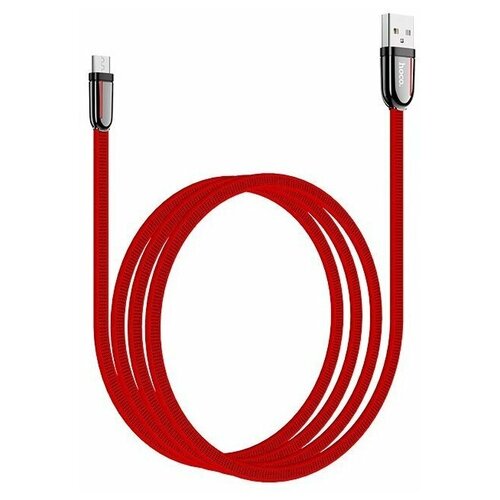 Дата-кабель Hoco U74 USB-MicroUSB, 1.2 м, красный дата кабель hoco u74 usb microusb 1 2 м черный