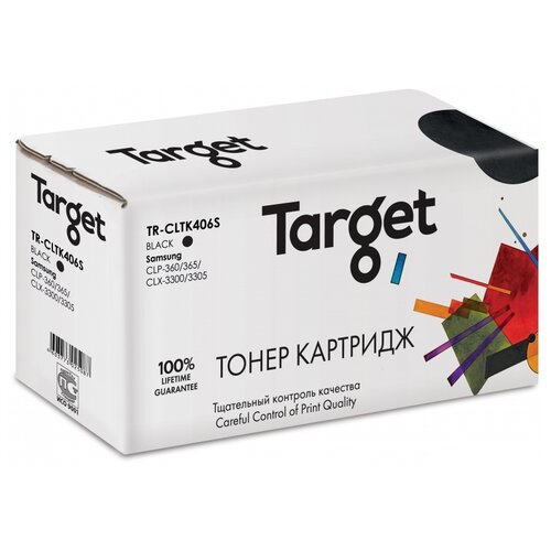 Картридж Target TR-CLTK406S, 1000 стр, черный картридж samsung clt 406k clp 360 365 368 clx 3300 3305 1 5k black superfine