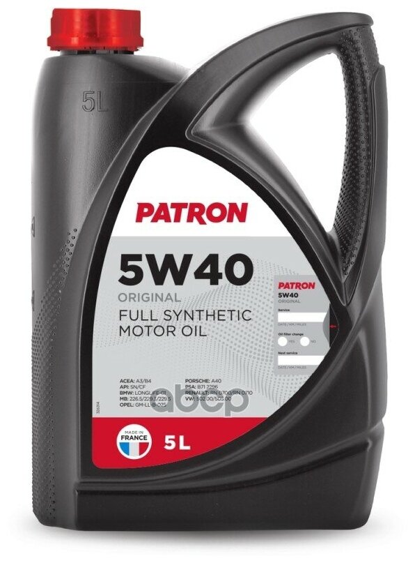 Моторное масло Patron 5W-40 Синтетическое 5 л