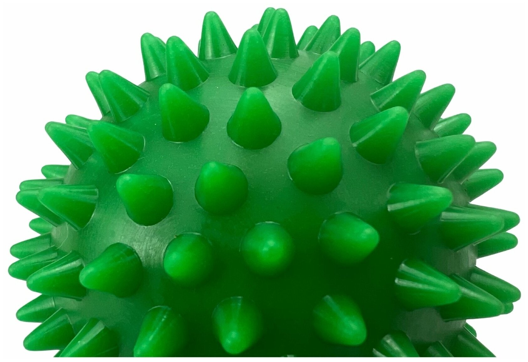 Массажный мячик Ежик, диаметр 75мм, зеленый, шарик для занятия физкультурой и массажа. - фотография № 3