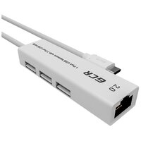 USB Type C 3.1-> Ethernet RJ-45 F Lan Card + USB 2.0-разветвитель на 3 порта, сетевой адаптер, белый
