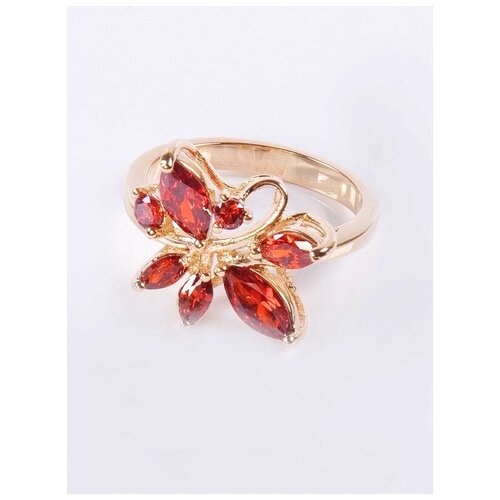Кольцо помолвочное Lotus Jewelry, гранат, размер 19, красный