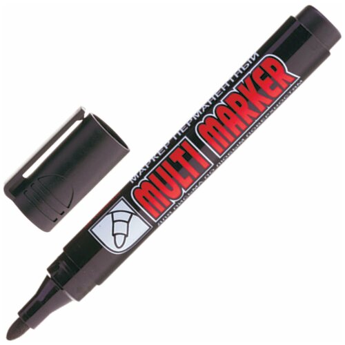 Маркер перманентный (нестираемый) CROWN "Multi Marker", черный, круглый наконечник, 3 мм, CPM-800 3 шт