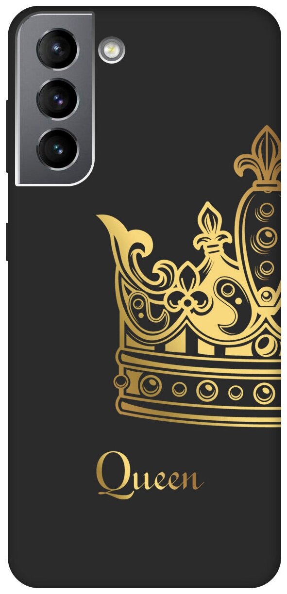 Матовый чехол True Queen для Samsung Galaxy S21 / Самсунг С21 с 3D эффектом черный